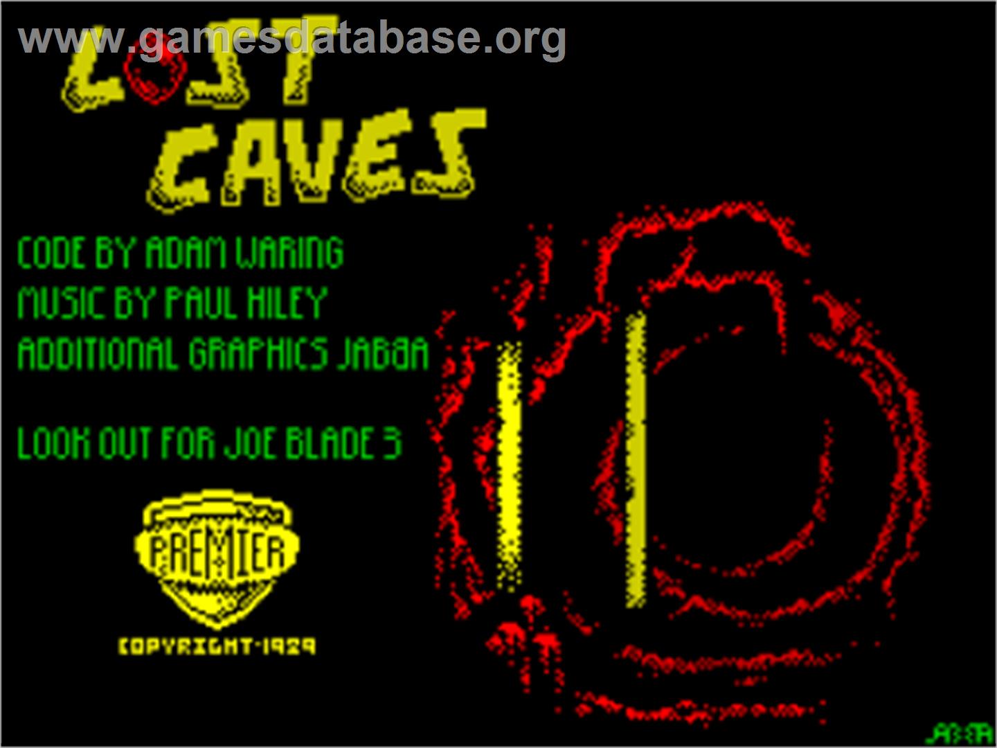 Lost Caves - Sinclair ZX Spectrum - Artwork - Title Screen