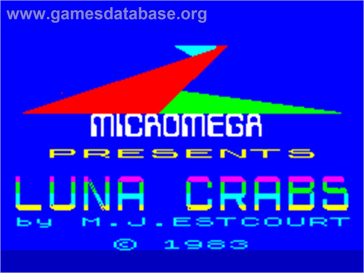 Luna Crabs - Sinclair ZX Spectrum - Artwork - Title Screen