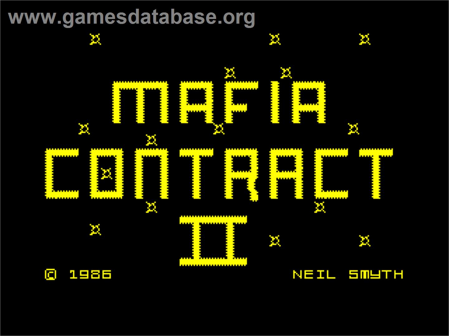 Mafia Contract 2 - The Sequel - Sinclair ZX Spectrum - Artwork - Title Screen