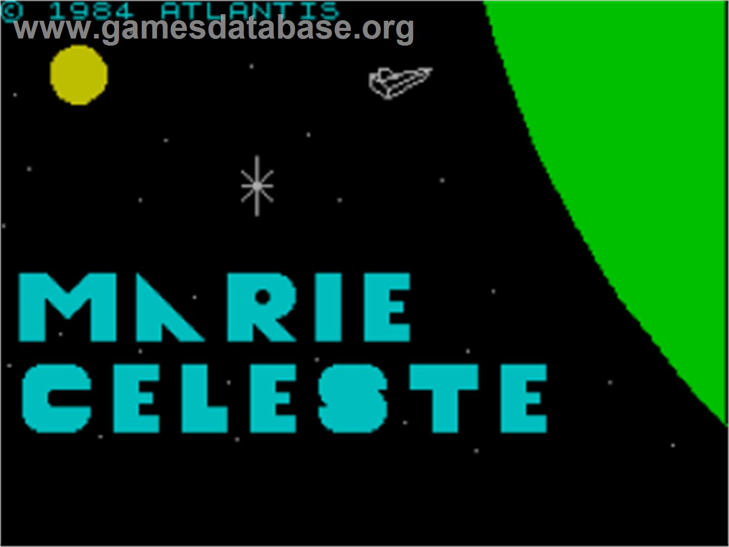 Marie Celeste - Sinclair ZX Spectrum - Artwork - Title Screen
