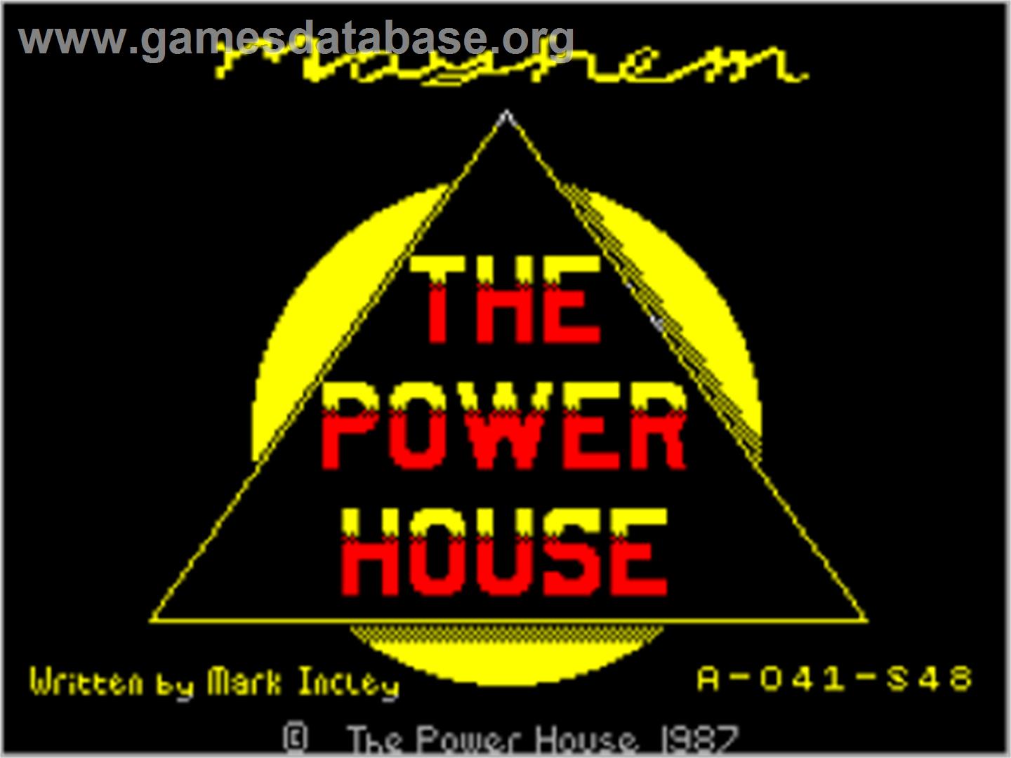 Mayhem - Sinclair ZX Spectrum - Artwork - Title Screen