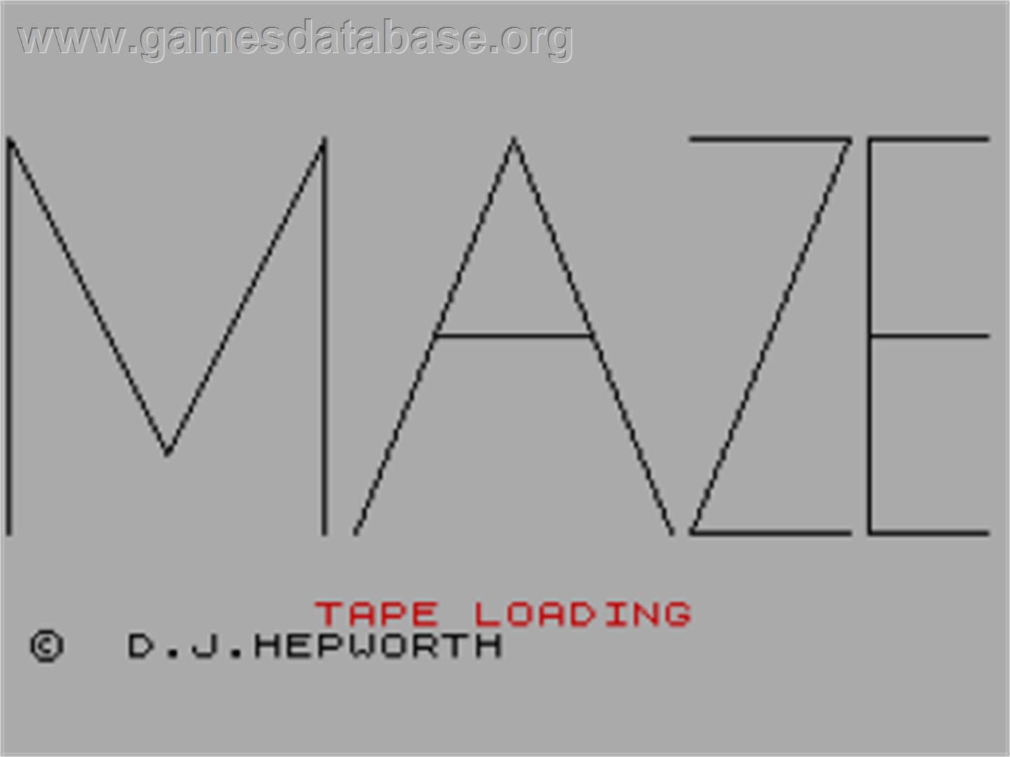 Maze, The - Sinclair ZX Spectrum - Artwork - Title Screen