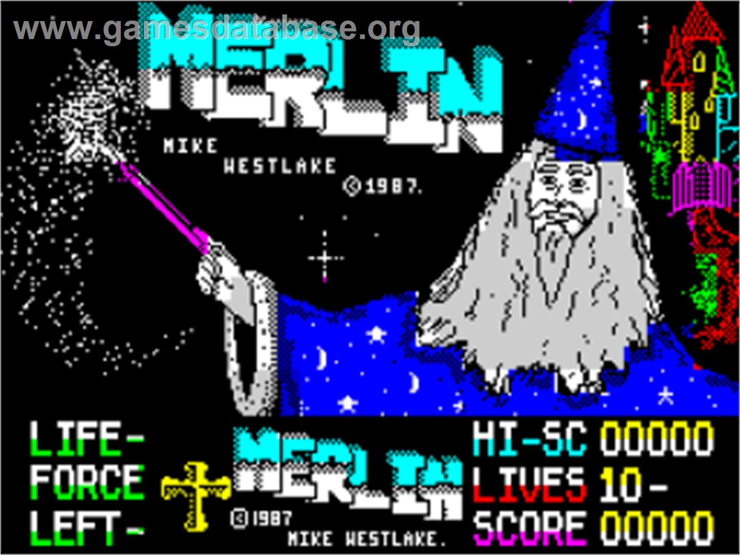 Merlin - Sinclair ZX Spectrum - Artwork - Title Screen