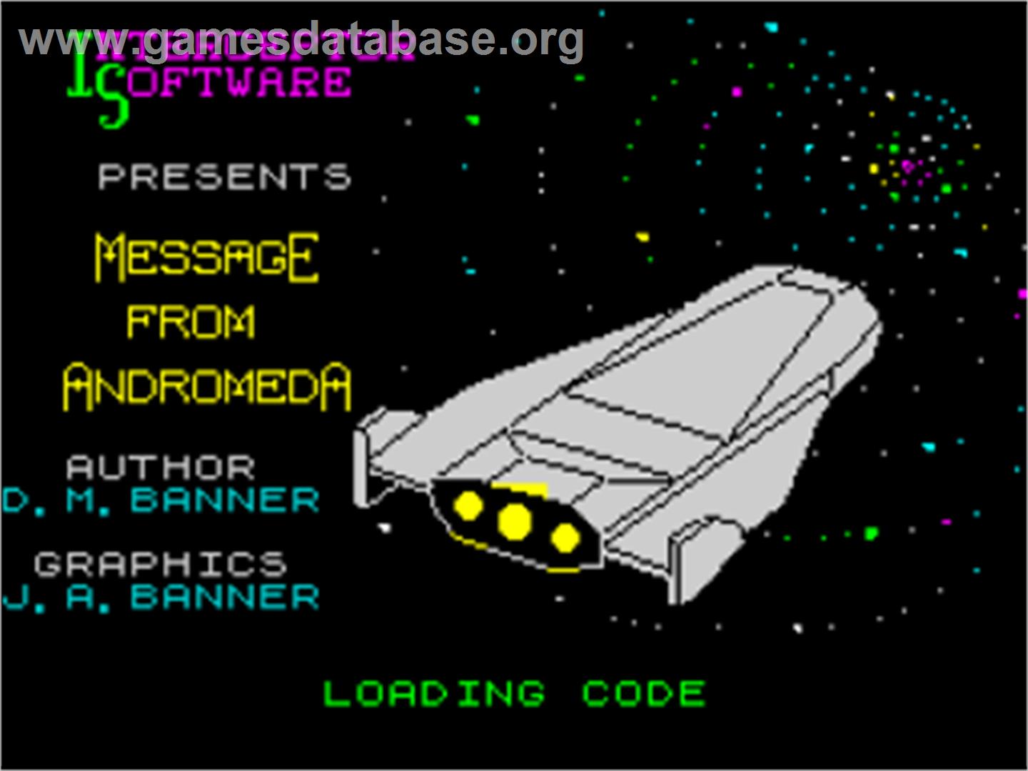 Message From Andromeda - Sinclair ZX Spectrum - Artwork - Title Screen