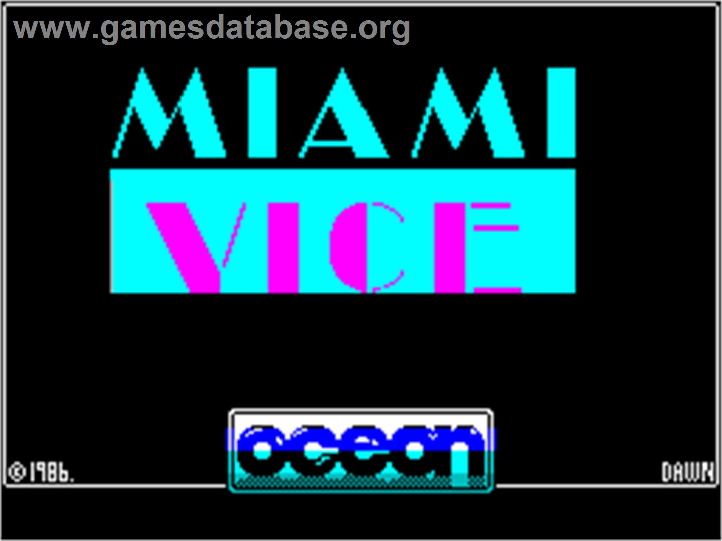 Miami Vice - Sinclair ZX Spectrum - Artwork - Title Screen