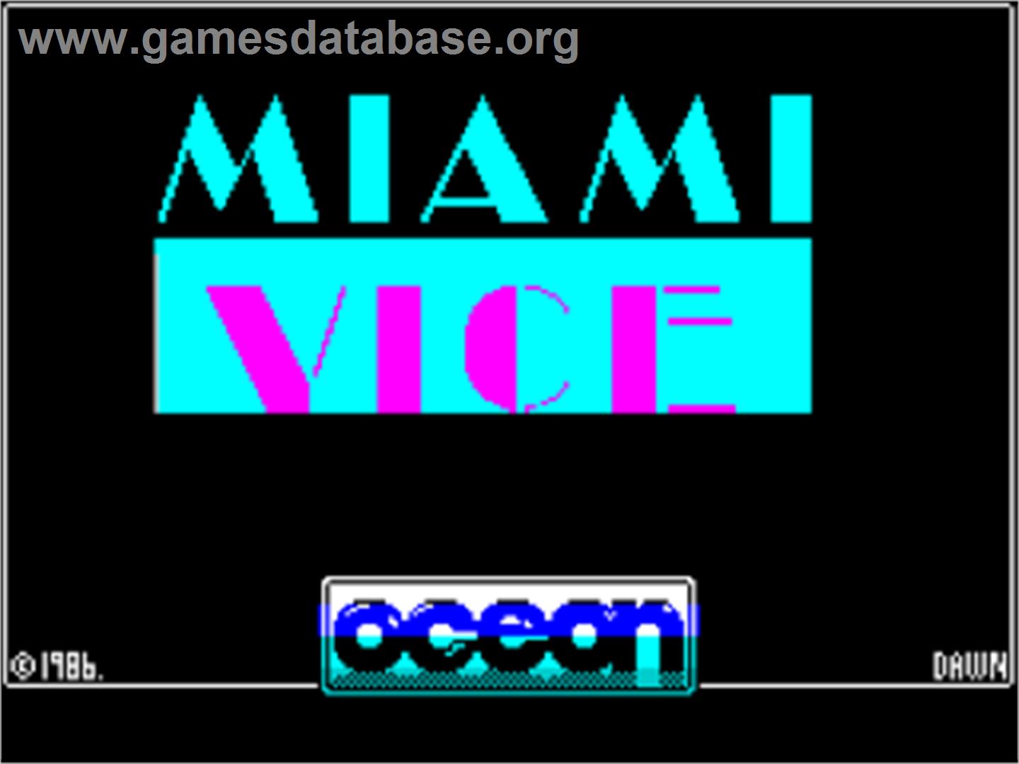 Miami Vice - Sinclair ZX Spectrum - Artwork - Title Screen