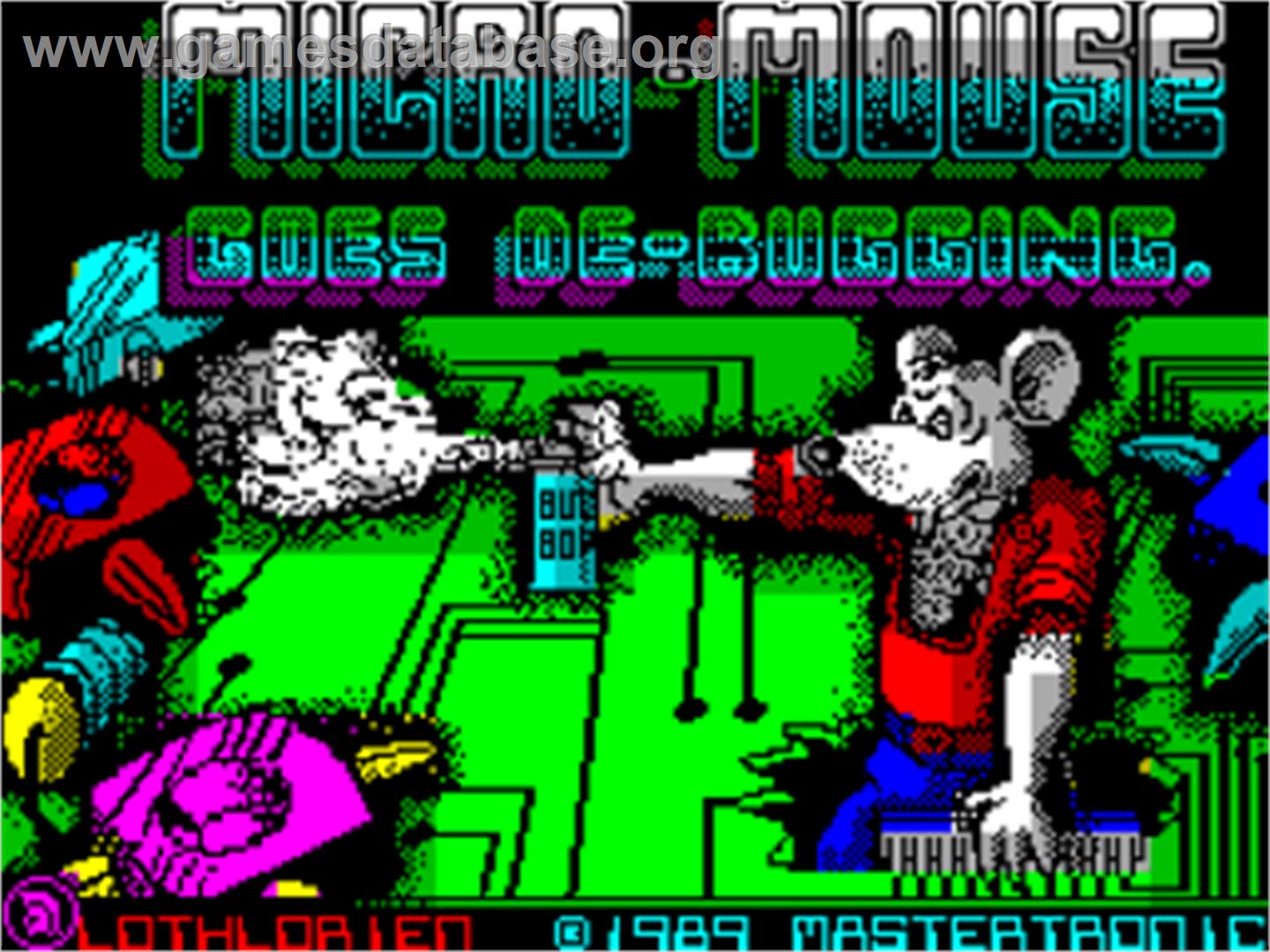 Micro Mouse Goes De-bugging - Sinclair ZX Spectrum - Artwork - Title Screen