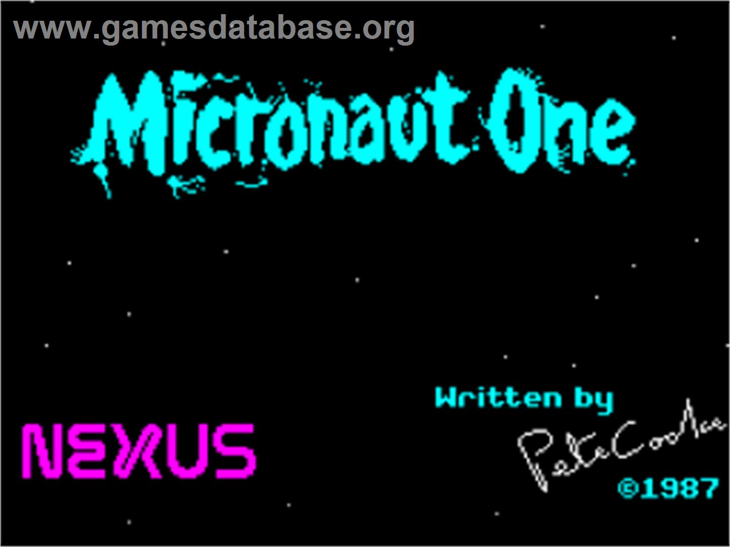 Micronaut One - Sinclair ZX Spectrum - Artwork - Title Screen