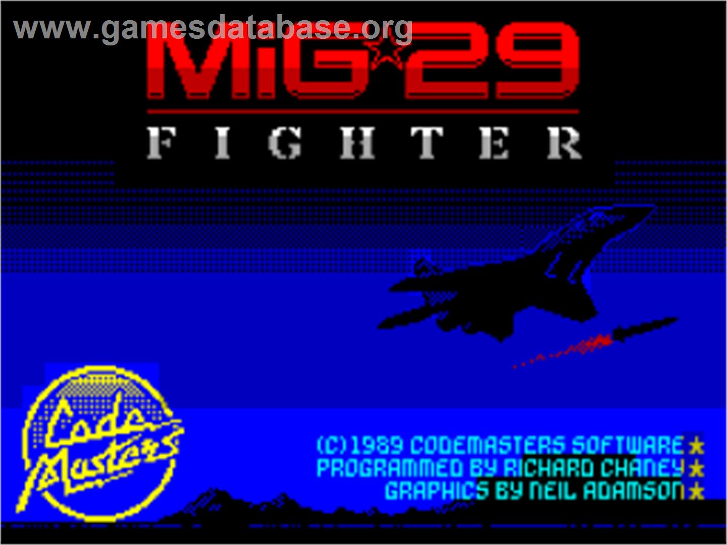 Mig-29 Soviet Fighter - Sinclair ZX Spectrum - Artwork - Title Screen
