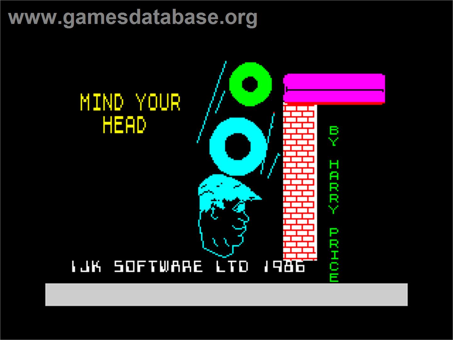 Mind Your Head - Sinclair ZX Spectrum - Artwork - Title Screen
