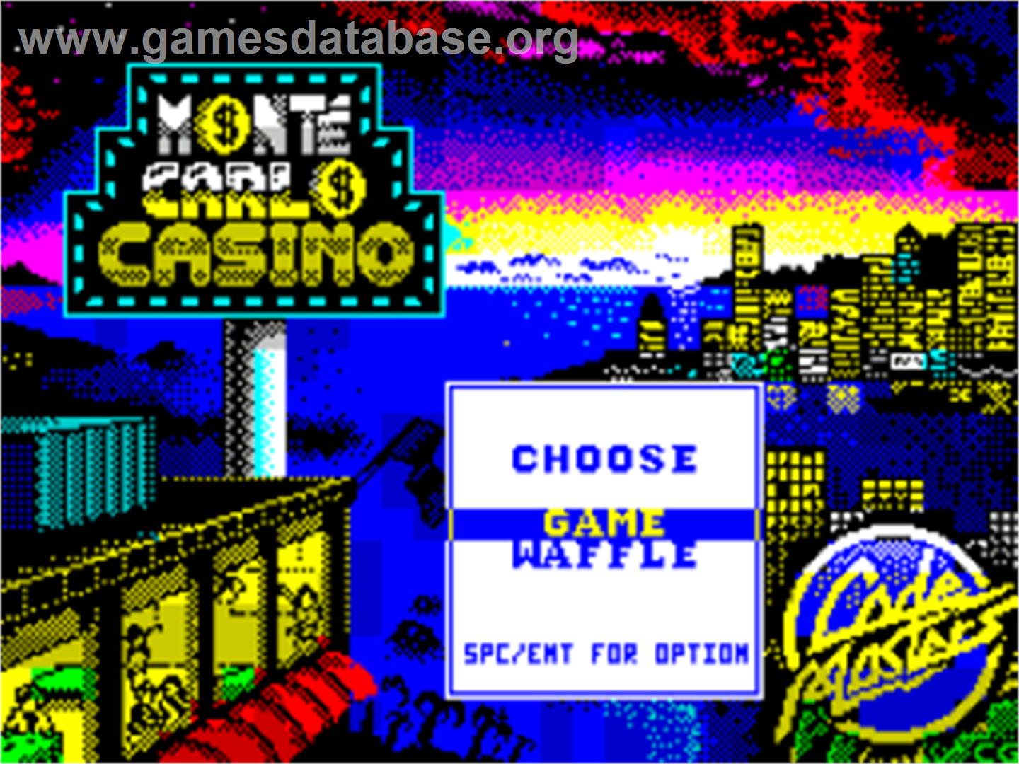 Monte Carlo Casino - Sinclair ZX Spectrum - Artwork - Title Screen