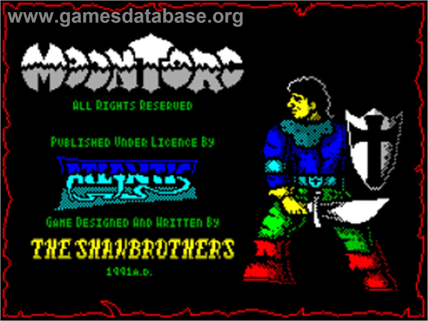 Moontorc - Sinclair ZX Spectrum - Artwork - Title Screen