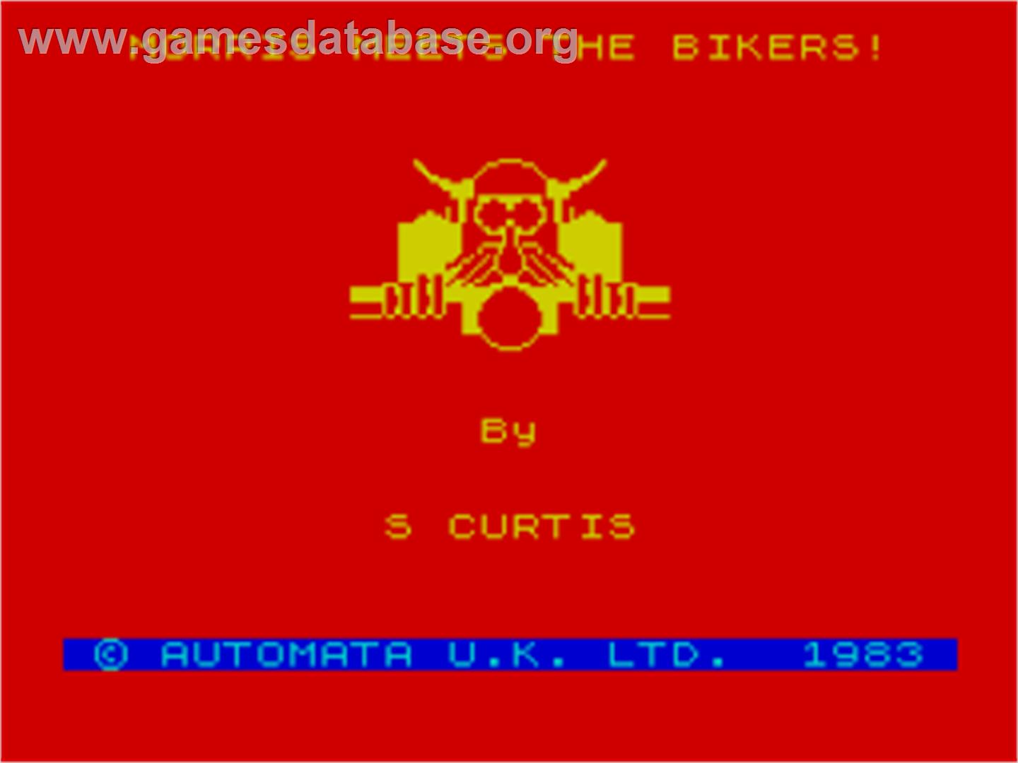 Morris Meets The Bikers - Sinclair ZX Spectrum - Artwork - Title Screen