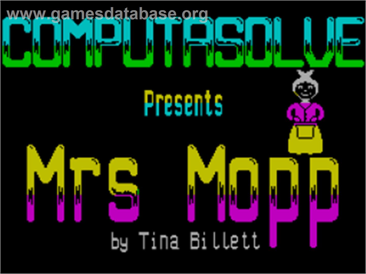 Mrs. Mopp - Sinclair ZX Spectrum - Artwork - Title Screen