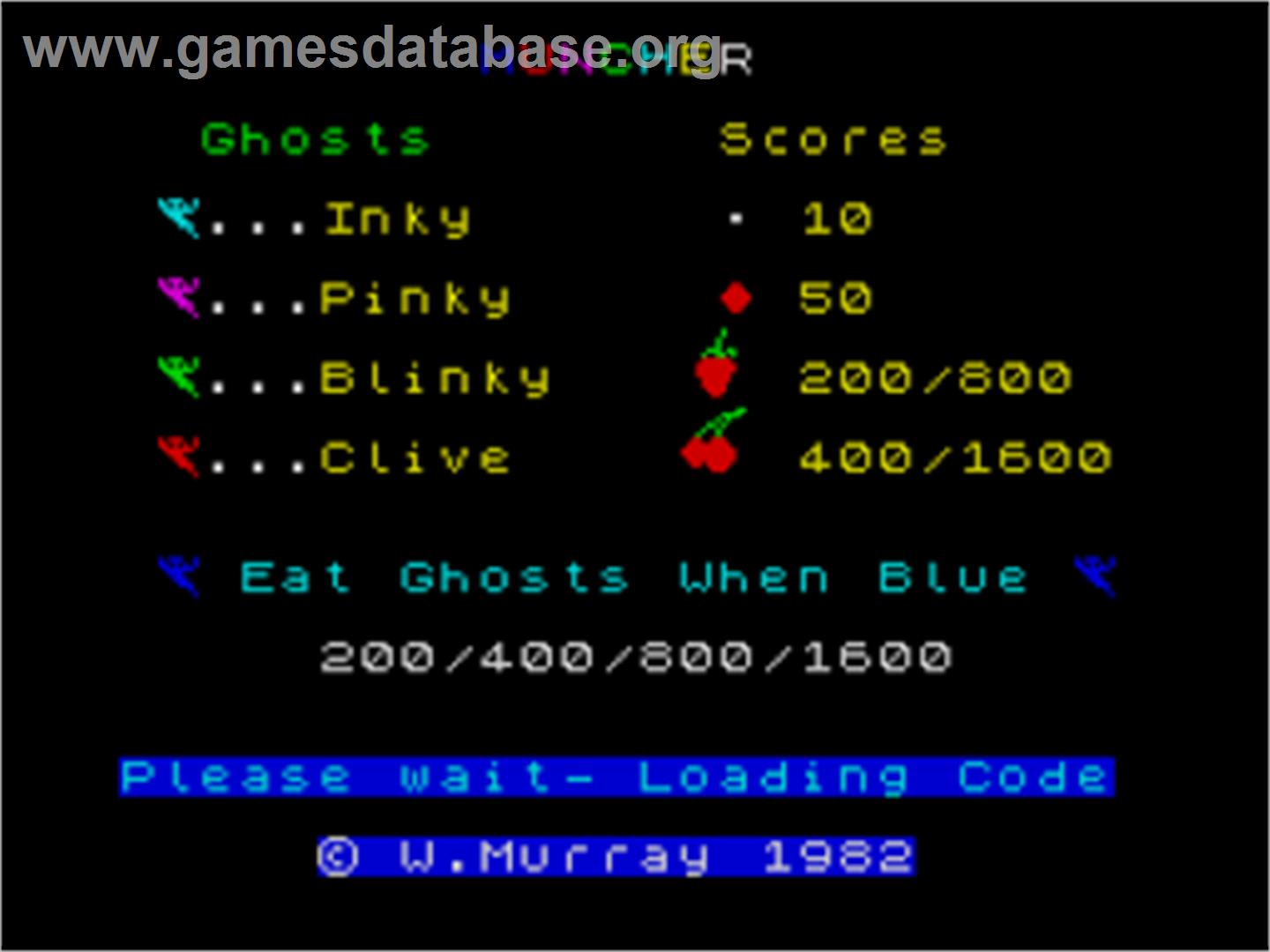 Muncher! - Sinclair ZX Spectrum - Artwork - Title Screen
