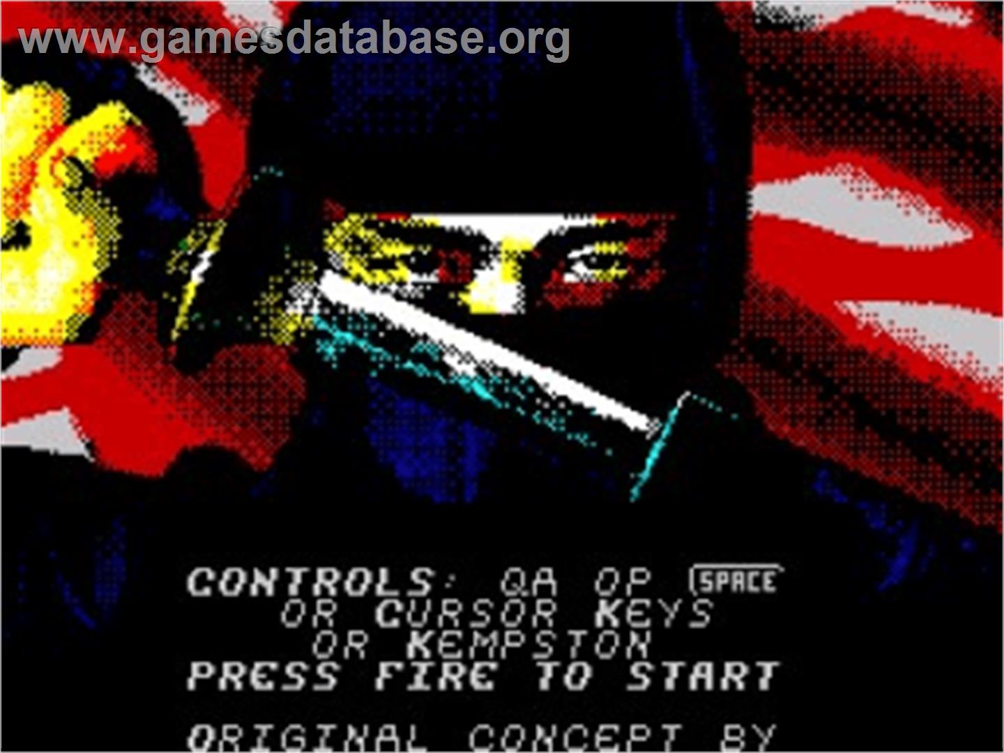 Ninja Carnage - Sinclair ZX Spectrum - Artwork - Title Screen