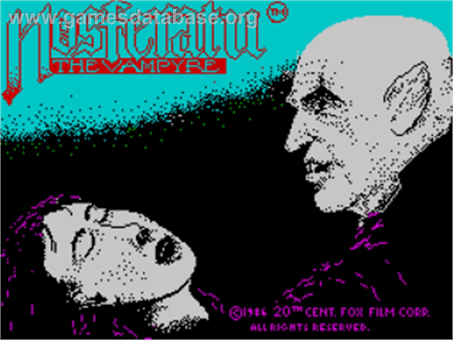 Nosferatu The Vampyre - Sinclair ZX Spectrum - Artwork - Title Screen