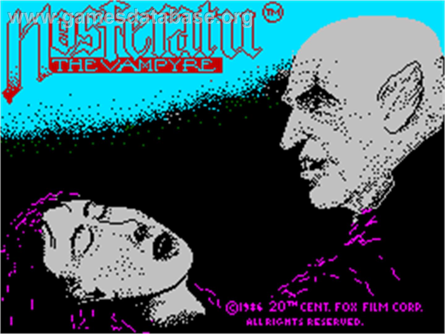 Nosferatu the Vampyre - Sinclair ZX Spectrum - Artwork - Title Screen