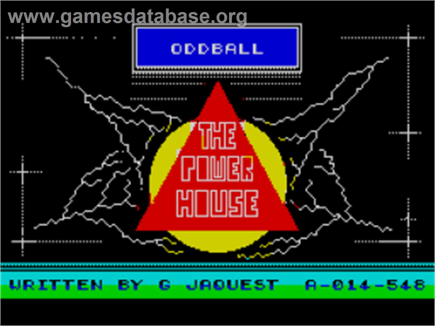 Odd Ball - Sinclair ZX Spectrum - Artwork - Title Screen