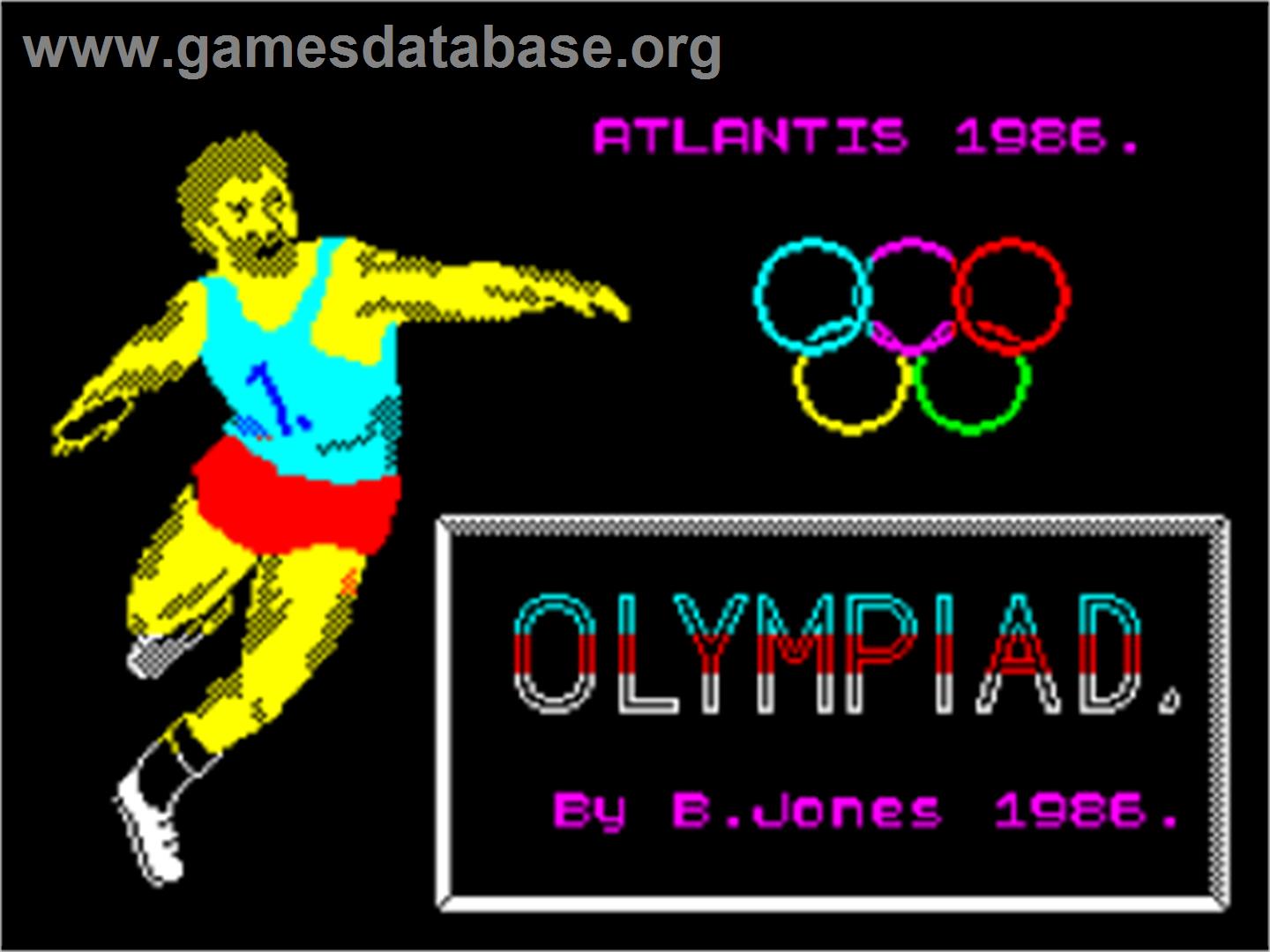 Olympiad '86 - Sinclair ZX Spectrum - Artwork - Title Screen