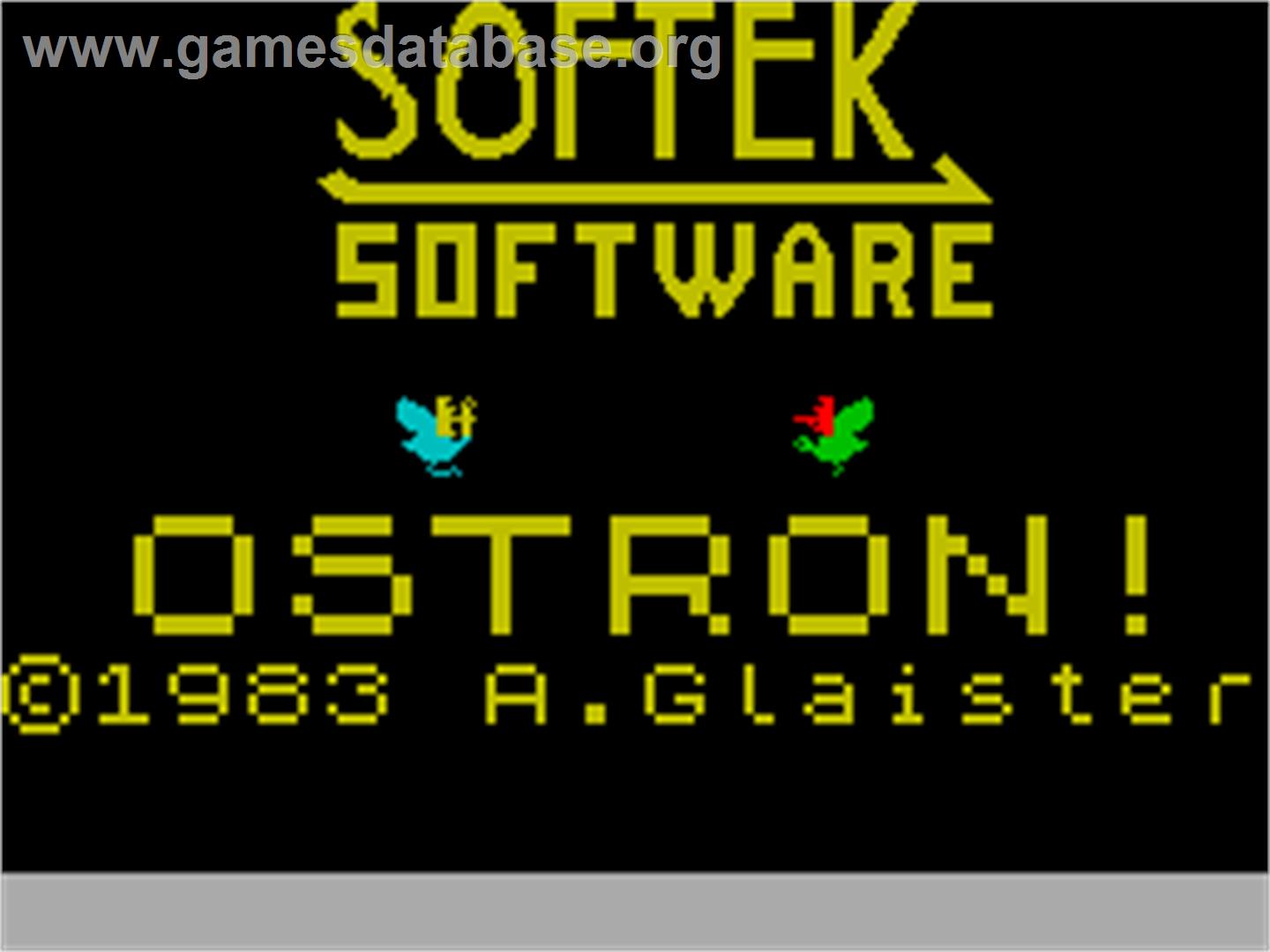 Ostron - Sinclair ZX Spectrum - Artwork - Title Screen