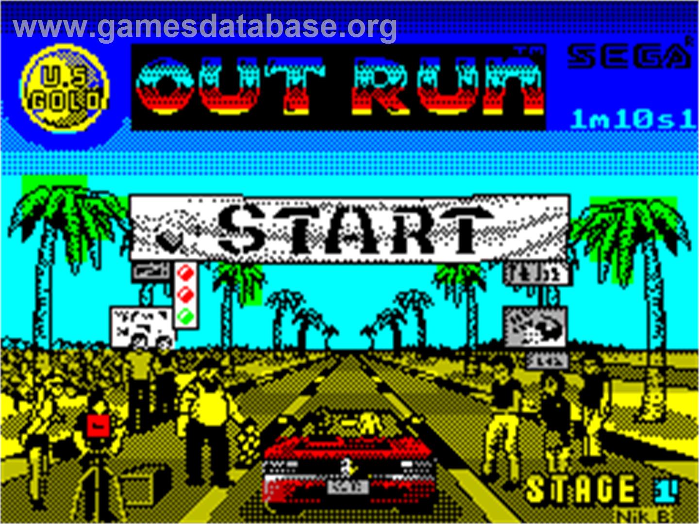 OutRun - Sinclair ZX Spectrum - Artwork - Title Screen