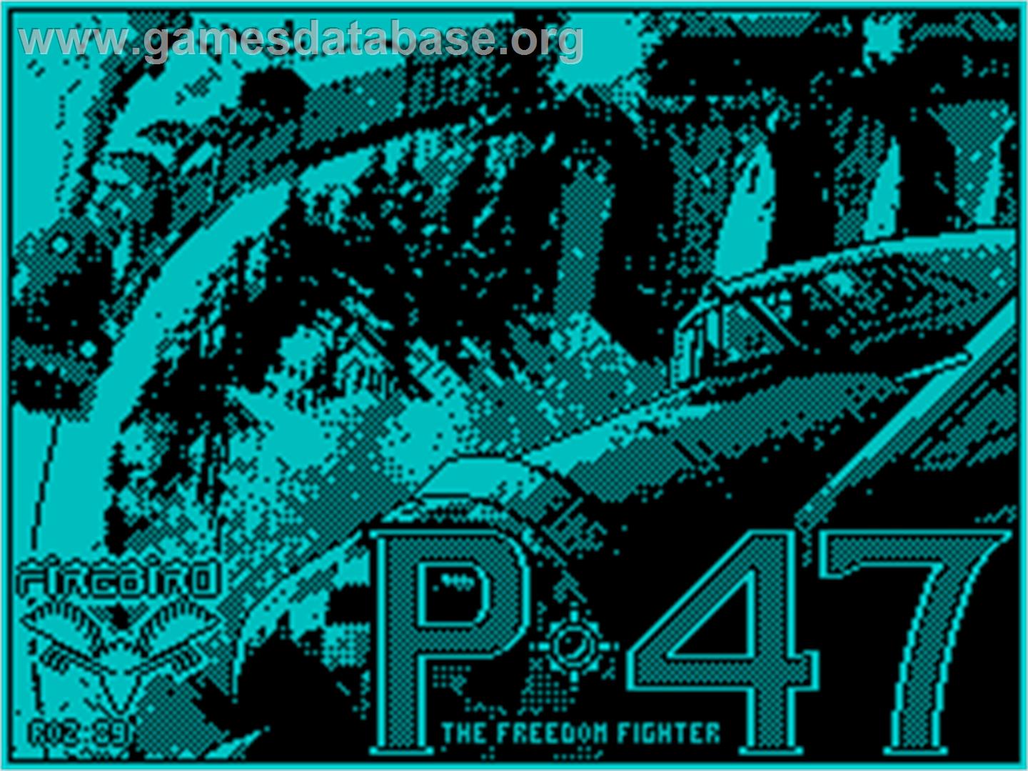 P-47 Thunderbolt: The Freedom Fighter - Sinclair ZX Spectrum - Artwork - Title Screen