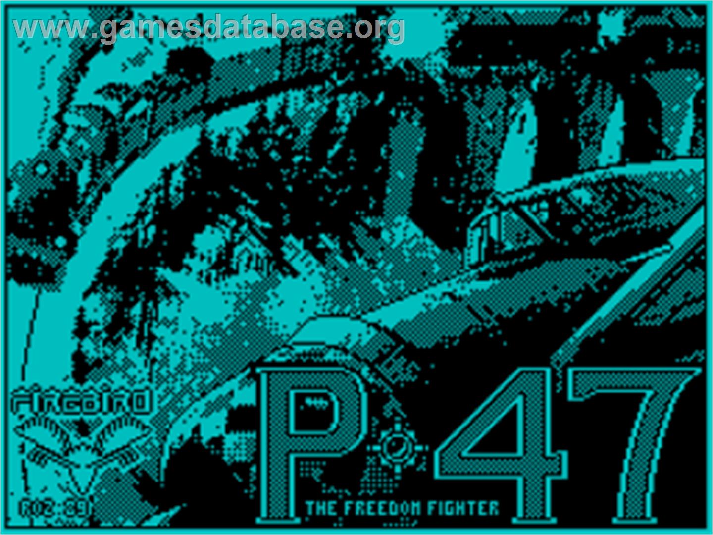 P47 Thunderbolt - Sinclair ZX Spectrum - Artwork - Title Screen