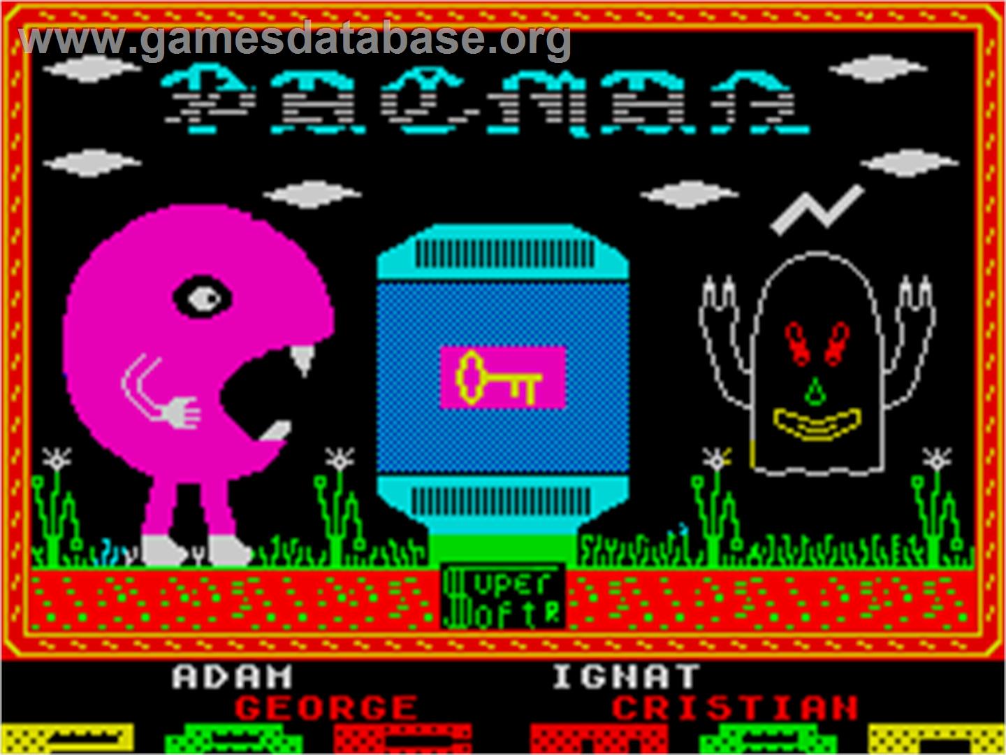Pac-Man - Sinclair ZX Spectrum - Artwork - Title Screen
