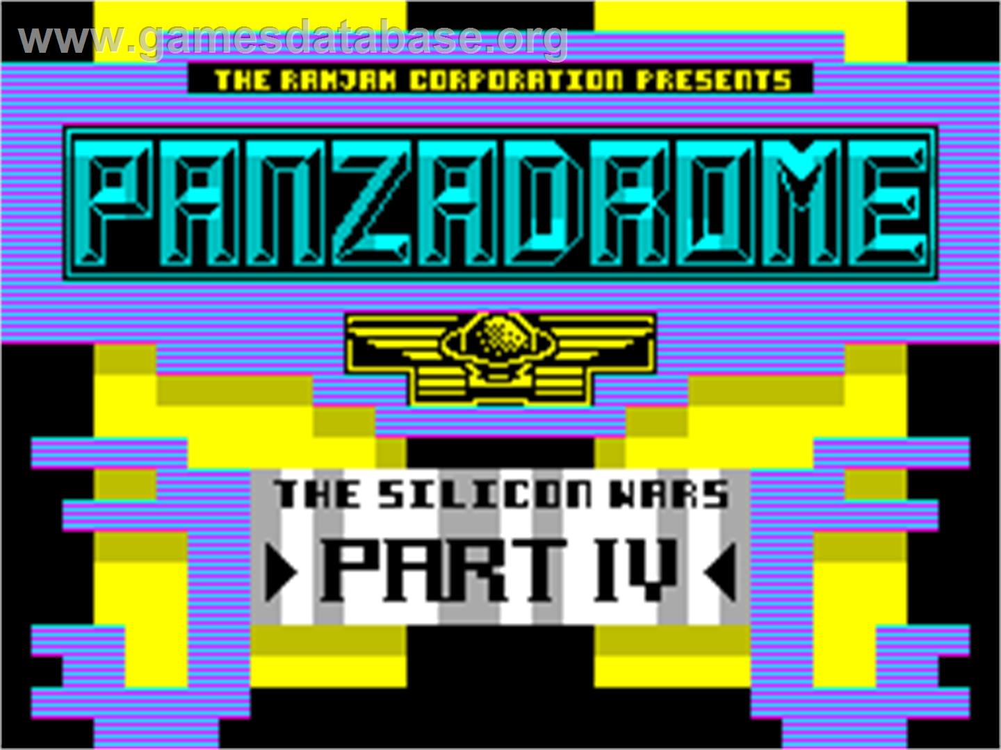 Panzadrome - Sinclair ZX Spectrum - Artwork - Title Screen