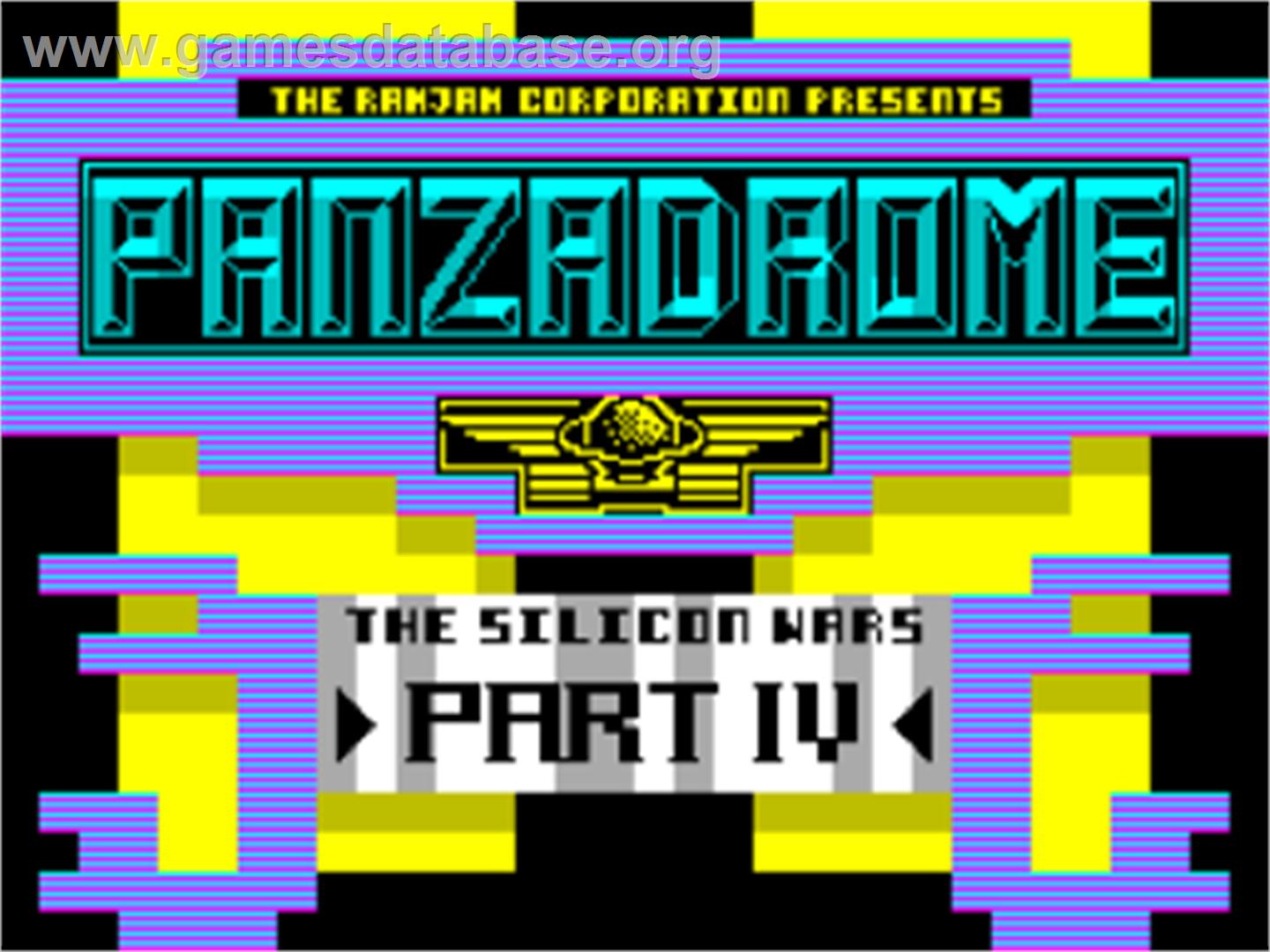 Panzadrome - Sinclair ZX Spectrum - Artwork - Title Screen