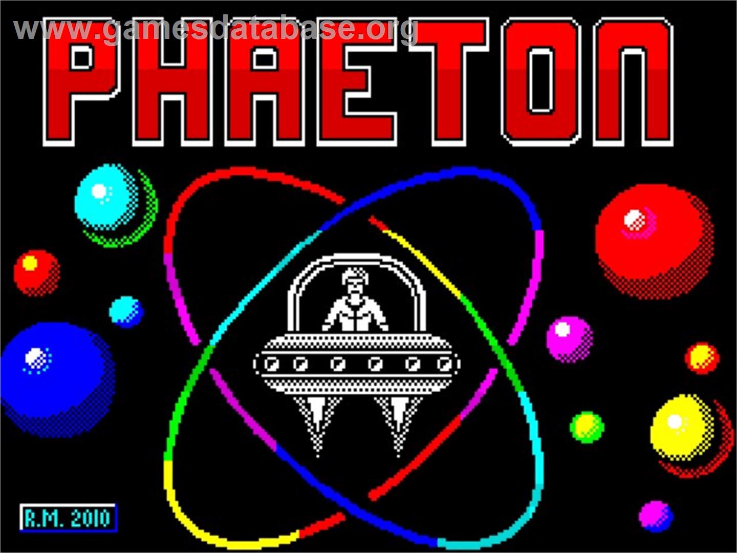 Phaeton - Sinclair ZX Spectrum - Artwork - Title Screen