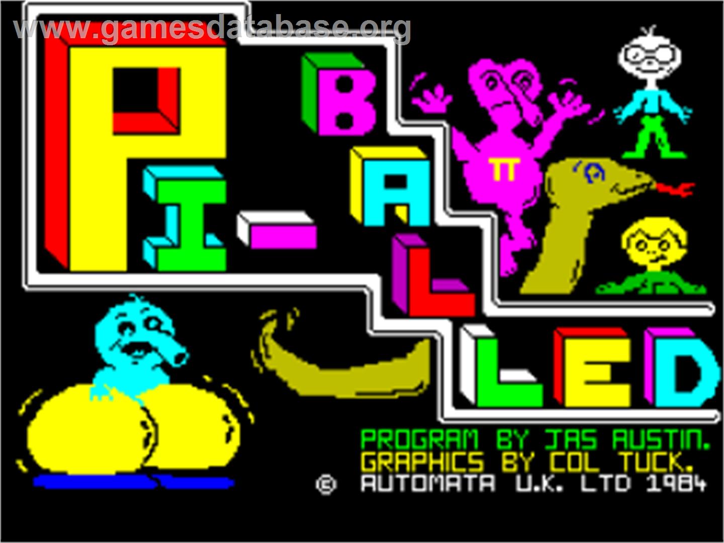 Pi-balled - Sinclair ZX Spectrum - Artwork - Title Screen