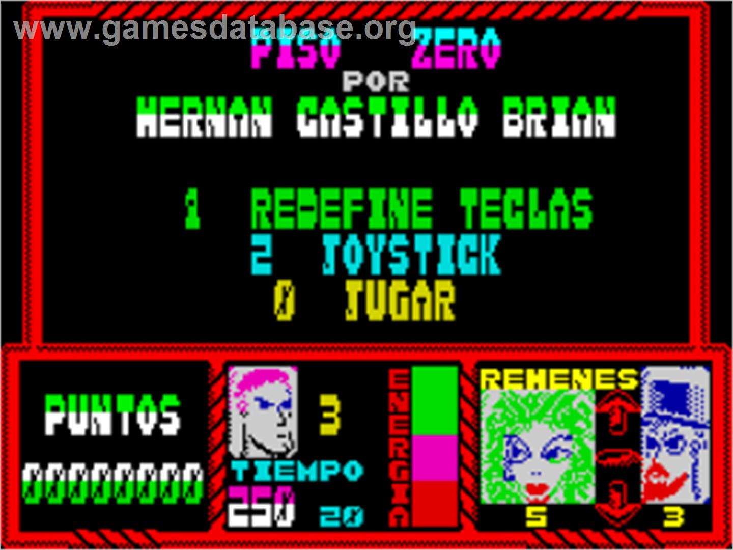 Piso Zero - Sinclair ZX Spectrum - Artwork - Title Screen