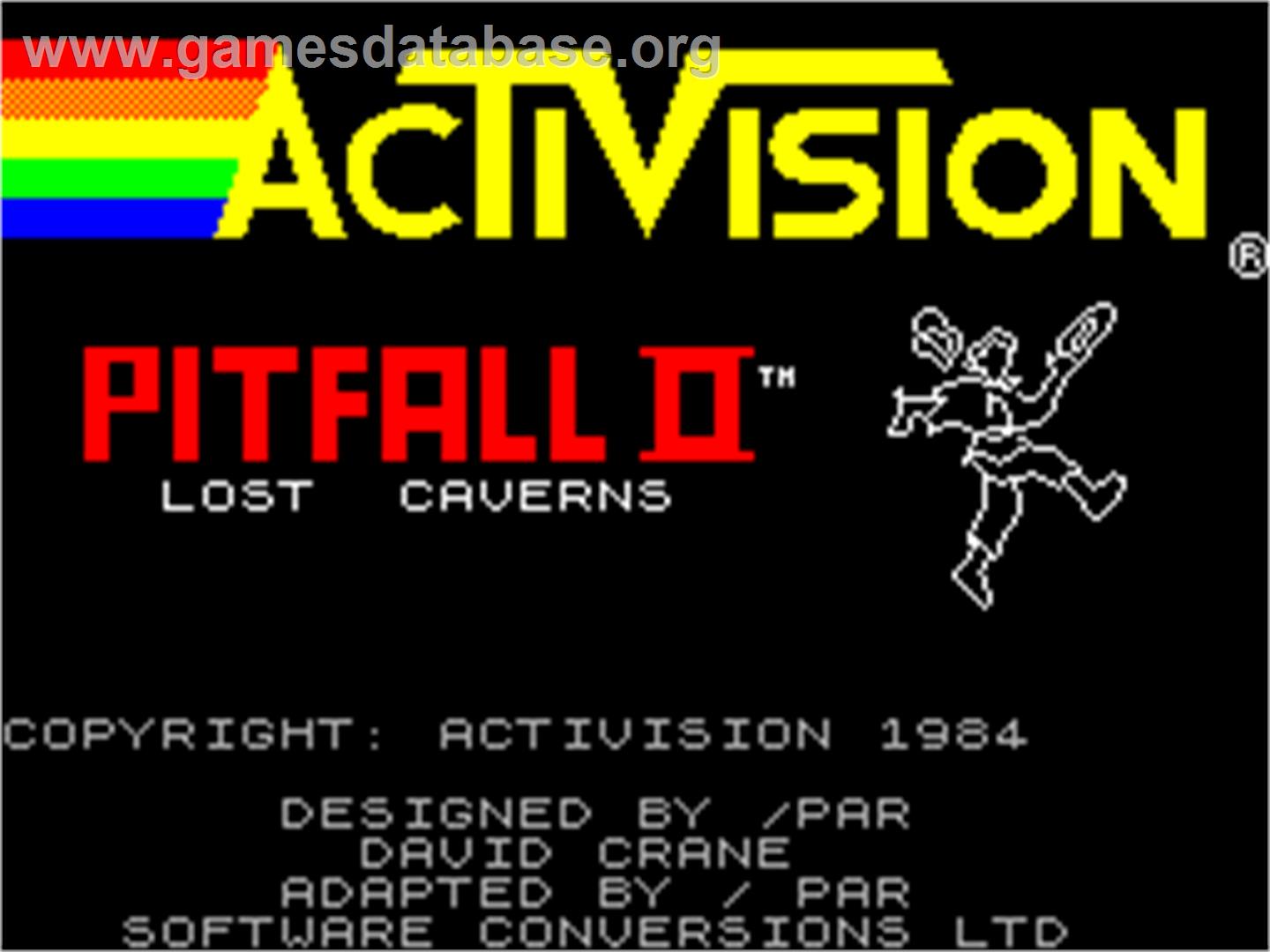 Pitfall II: Lost Caverns - Sinclair ZX Spectrum - Artwork - Title Screen
