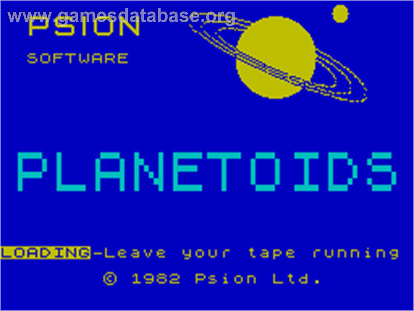 Planetoids - Sinclair ZX Spectrum - Artwork - Title Screen