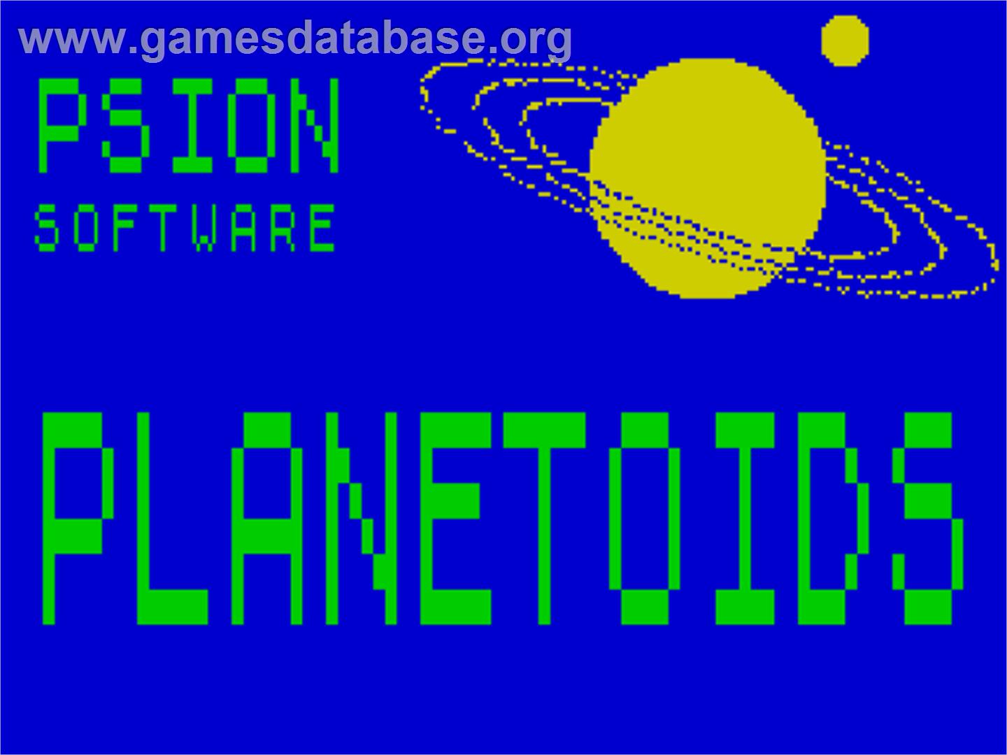 Planetoids - Sinclair ZX Spectrum - Artwork - Title Screen