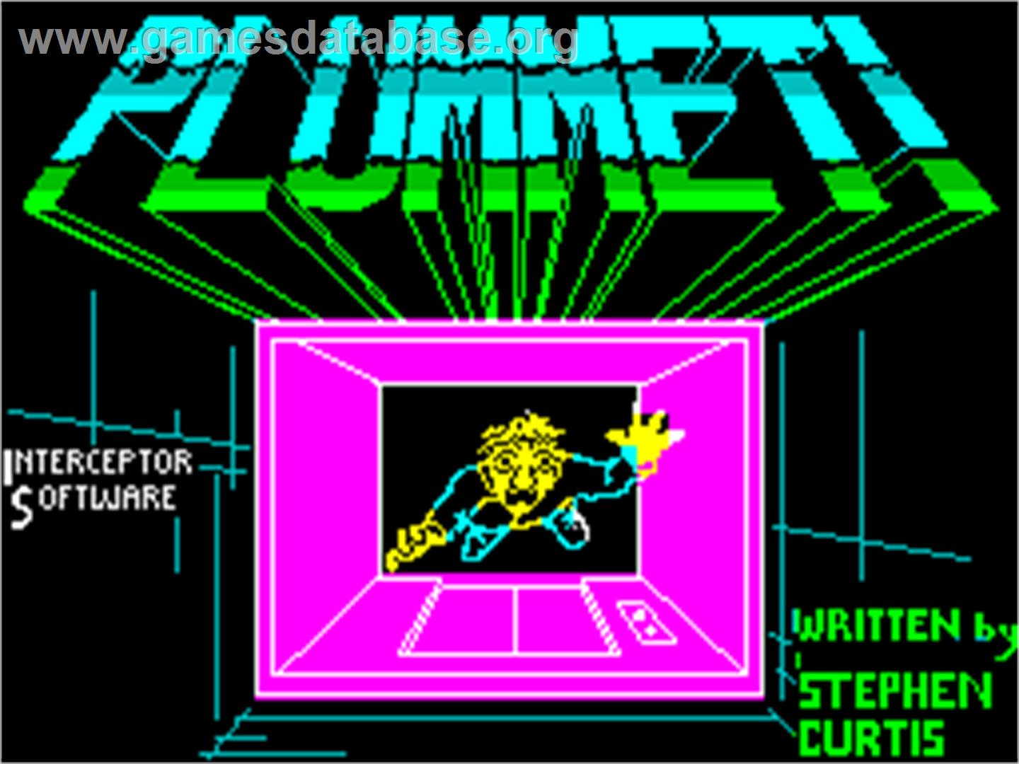 Plummet - Sinclair ZX Spectrum - Artwork - Title Screen