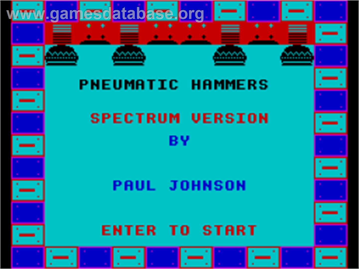 Pneumatic Hammers - Sinclair ZX Spectrum - Artwork - Title Screen