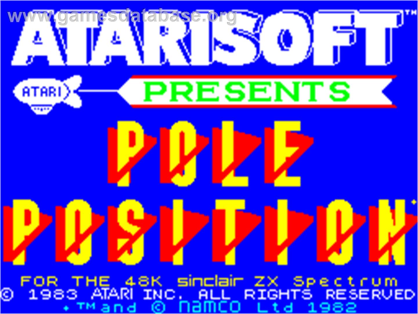 Pole Position - Sinclair ZX Spectrum - Artwork - Title Screen