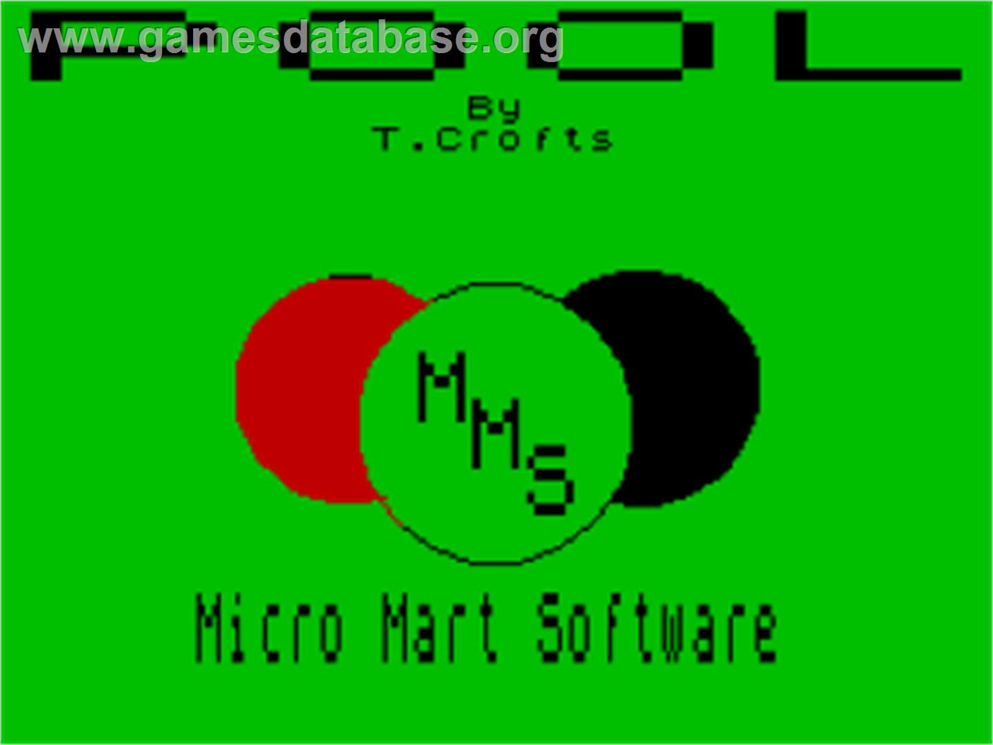 Pool (Omega) - Sinclair ZX Spectrum - Artwork - Title Screen