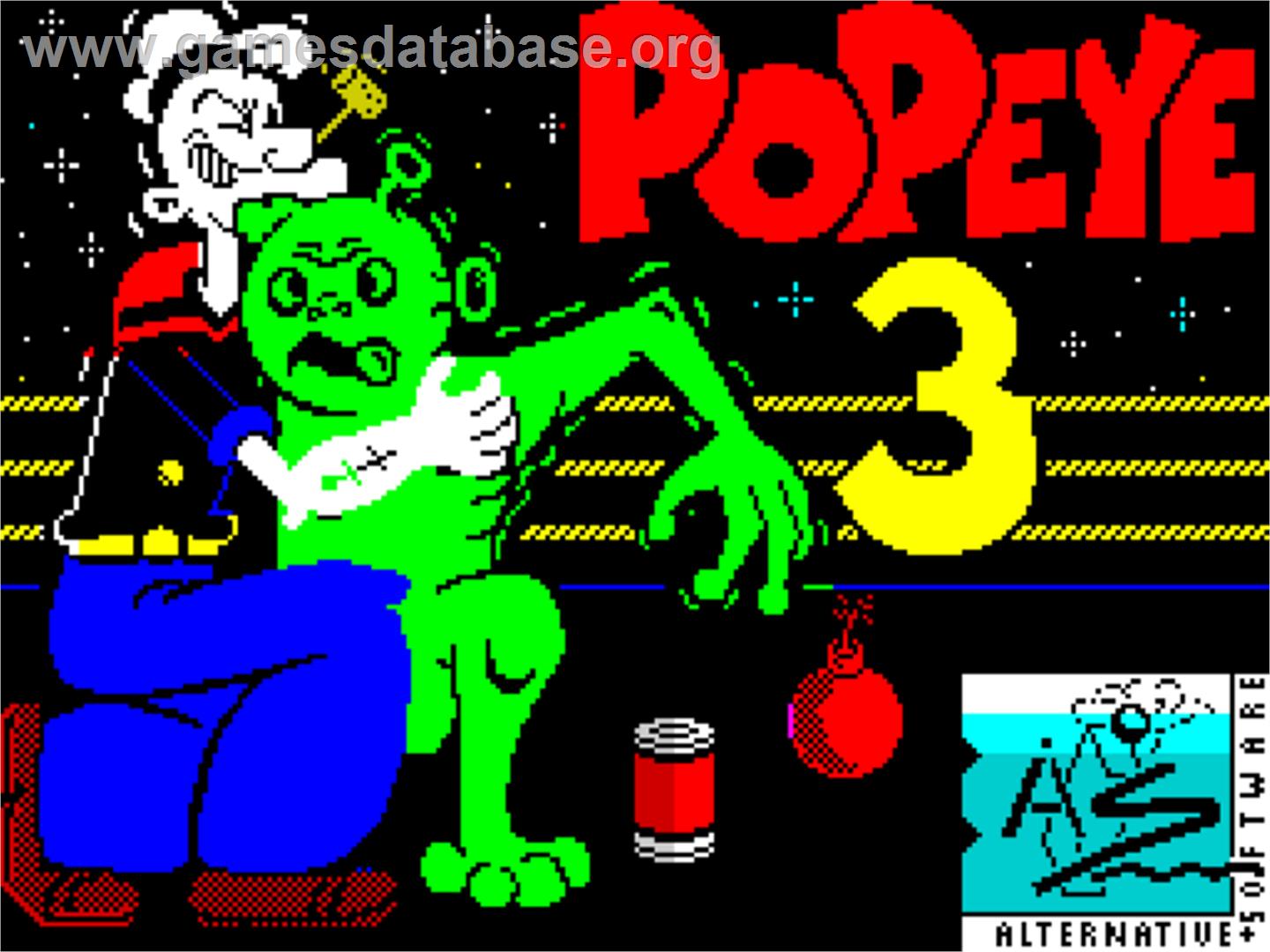 Popeye 3 - Wrestle Crazy - Sinclair ZX Spectrum - Artwork - Title Screen
