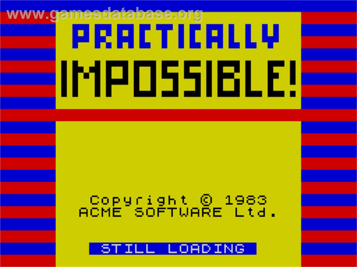 Practically Impossible - Sinclair ZX Spectrum - Artwork - Title Screen