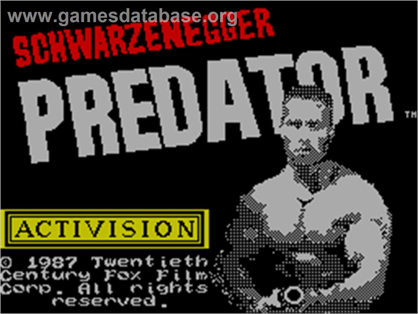 Predator - Sinclair ZX Spectrum - Artwork - Title Screen
