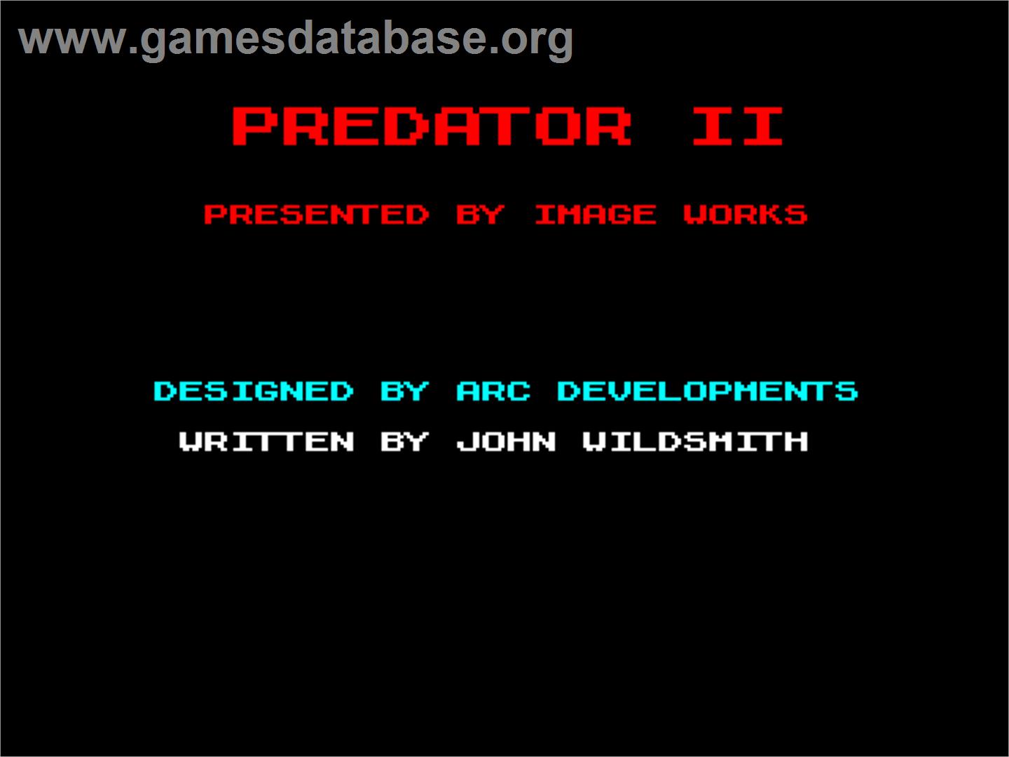 Predator 2 - Sinclair ZX Spectrum - Artwork - Title Screen