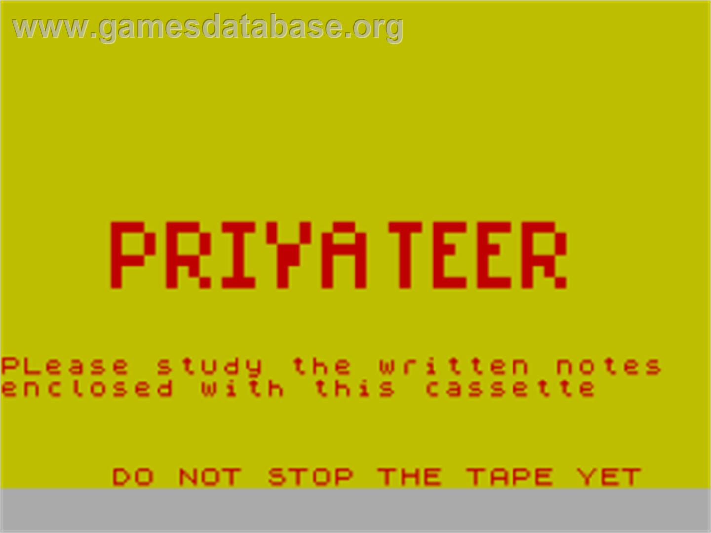 Privateer - Sinclair ZX Spectrum - Artwork - Title Screen