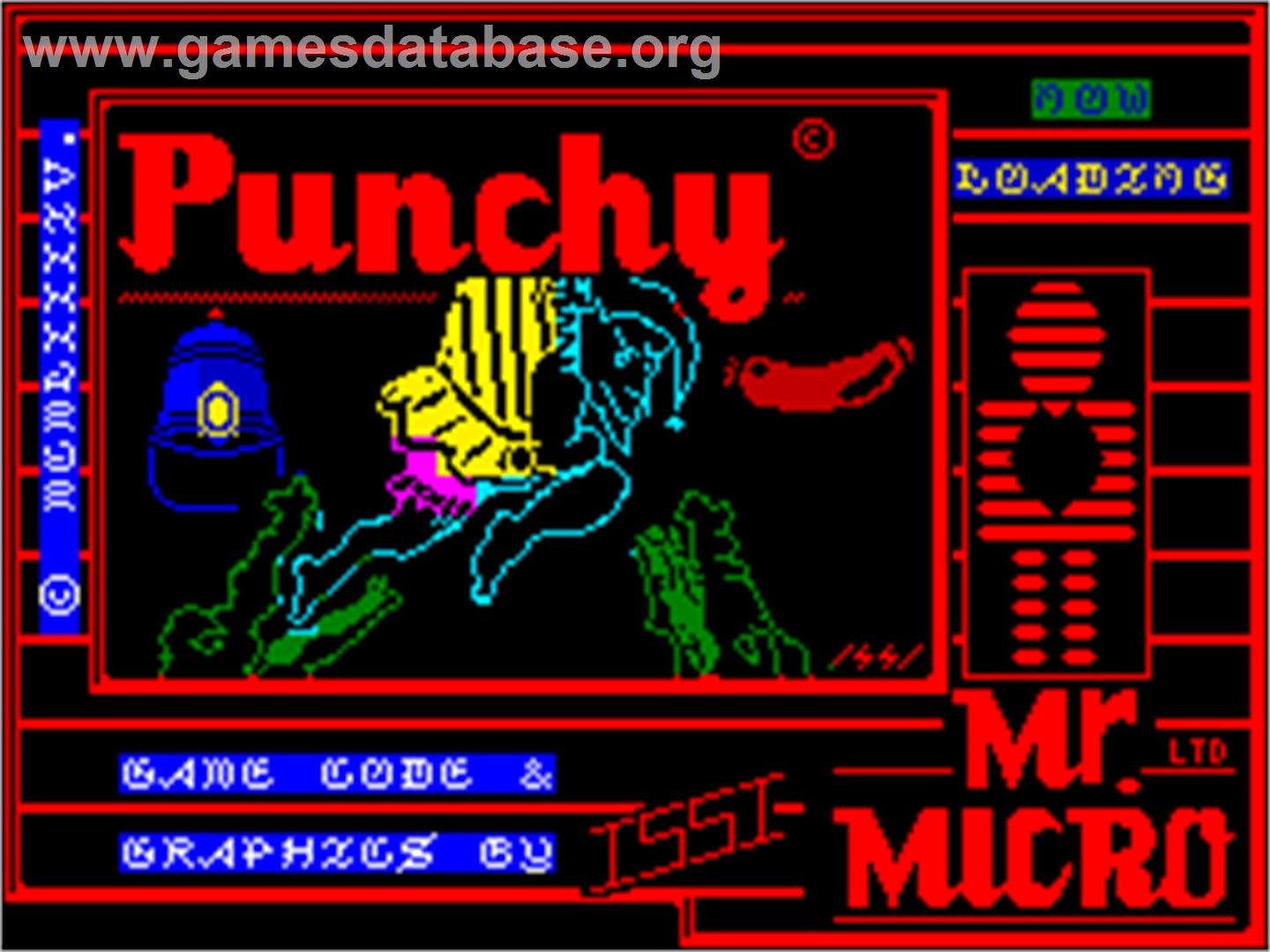 Punchy - Sinclair ZX Spectrum - Artwork - Title Screen
