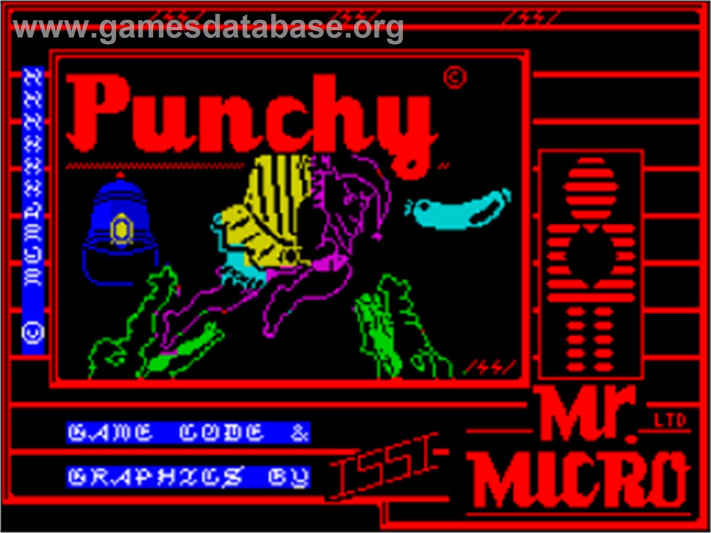 Punchy - Sinclair ZX Spectrum - Artwork - Title Screen