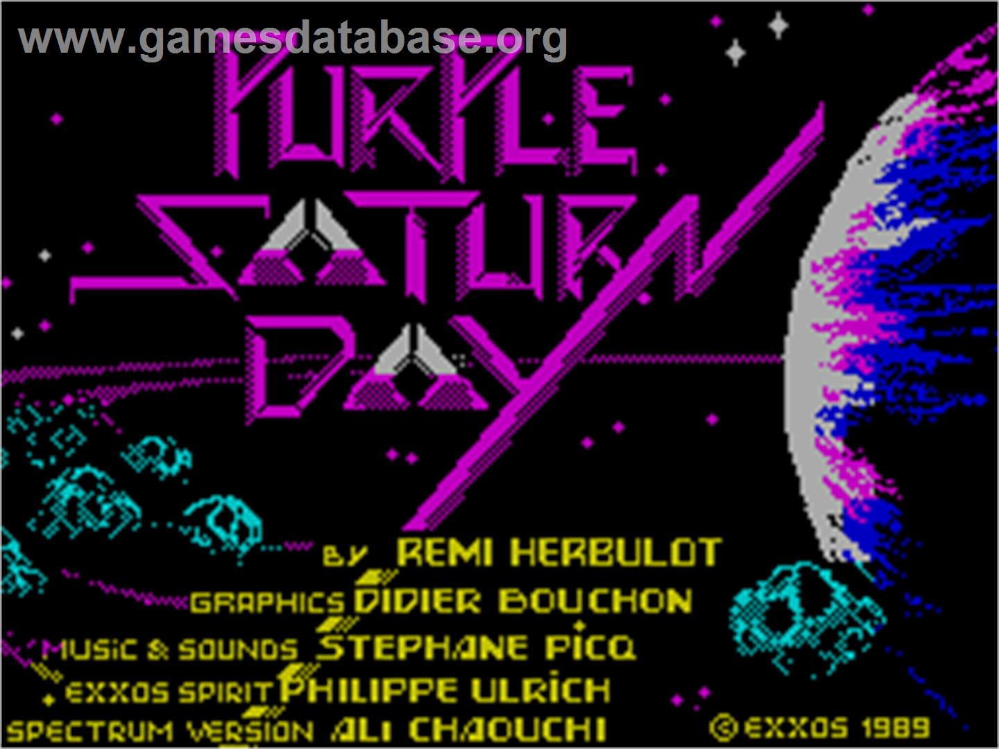 Purple Saturn Day - Sinclair ZX Spectrum - Artwork - Title Screen