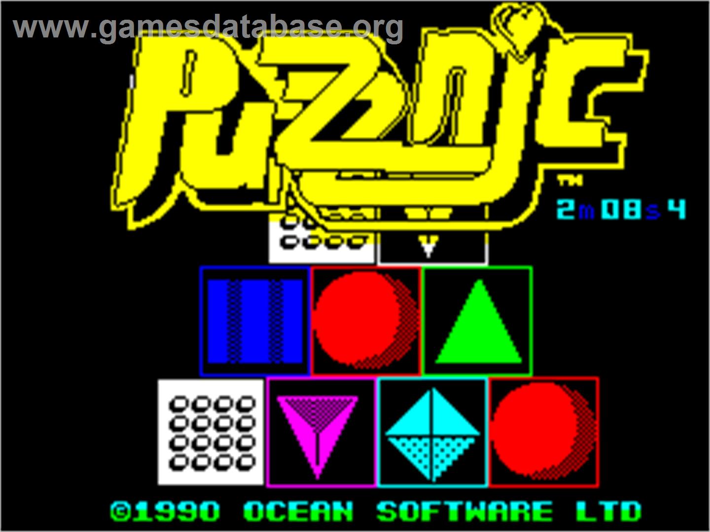 Puzznic - Sinclair ZX Spectrum - Artwork - Title Screen